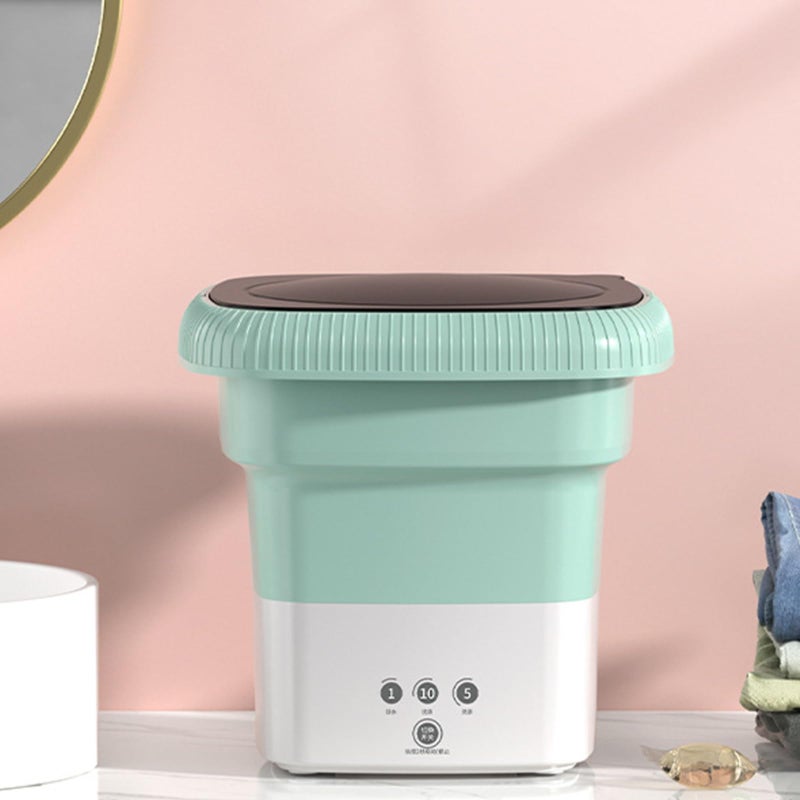 DELURA Foldable Washing Machine with Drain Basket Mini Portable Washing Machine, Portable Washer Machine-6L Capacity (Color : B) - Image 1