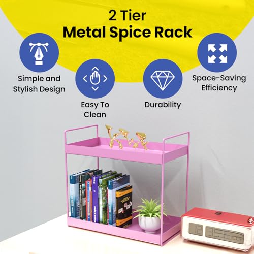 WonderStand NOVA (Pink) | 2-Tier Countertop Multipurpose Organizer|Tiered Shelf Storage Rack, Counter Top Organiser Storage Shelf for Home Kitchen and Bathroom - Image 3