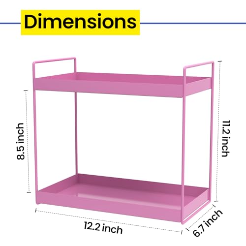 WonderStand NOVA (Pink) | 2-Tier Countertop Multipurpose Organizer|Tiered Shelf Storage Rack, Counter Top Organiser Storage Shelf for Home Kitchen and Bathroom - Image 4