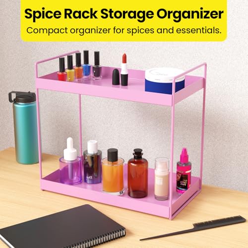 WonderStand NOVA (Pink) | 2-Tier Countertop Multipurpose Organizer|Tiered Shelf Storage Rack, Counter Top Organiser Storage Shelf for Home Kitchen and Bathroom - Image 5