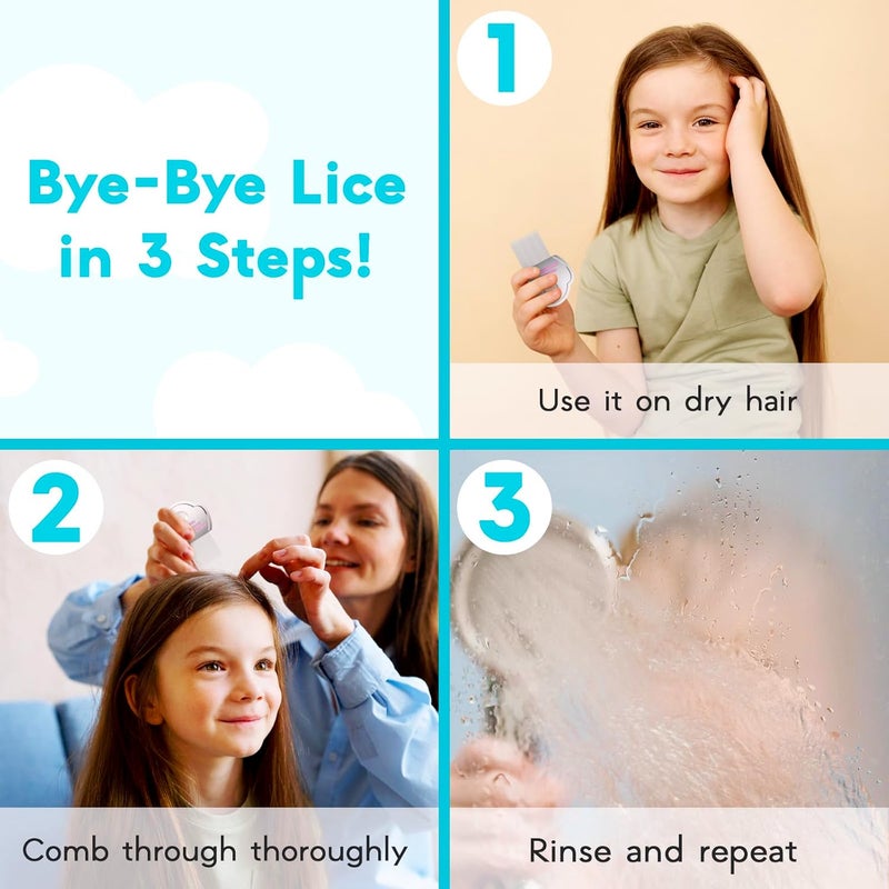 Adamson Lice Comb Duo - Stainless Steel Lice Combs for Kids x 2 - Effective Nit Comb - Lice Combs for Thick Hair - Durable and Easy to Clean - Pink & Purple Set - Image 4