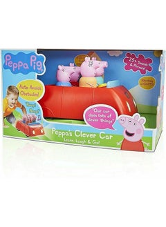 WOW! STUFF Peppa Pig'S Clever Car Interactive Pre-School Toy With Lights And Sounds - Self Driving - Plays Peppa Music And Talks - Motorized Vehicle With Collision Avoidance Sensors- Red  - Image 1