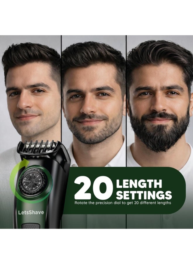 LetsShave All-in-One Beard, Body & Head Trimmer for Men, 20 Precision Settings, USB-C Charging - Image 4