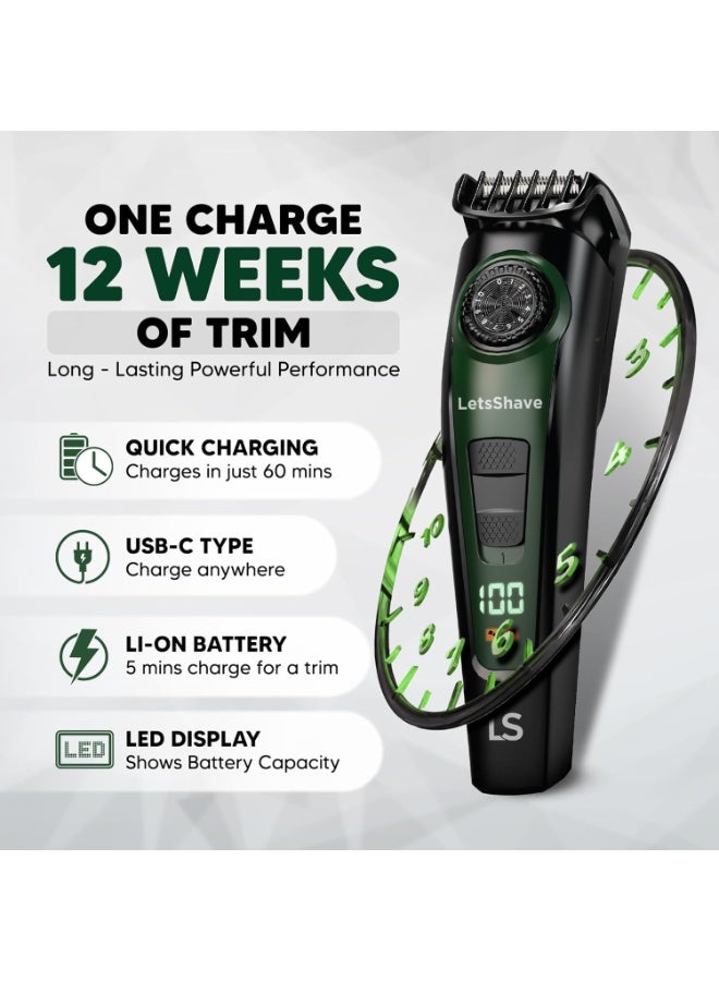LetsShave All-in-One Beard, Body & Head Trimmer for Men, 20 Precision Settings, USB-C Charging - Image 5