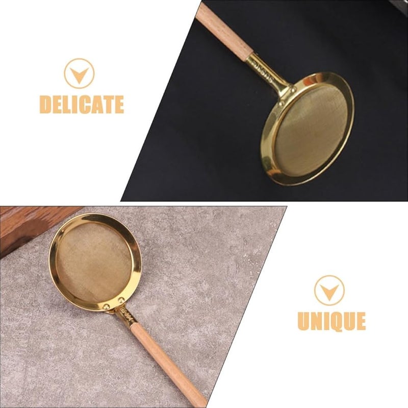 Stainless Steel Fine Mesh Skimmer With Wooden Handle For Hot Pot Cooking Oil Filter - Image 4