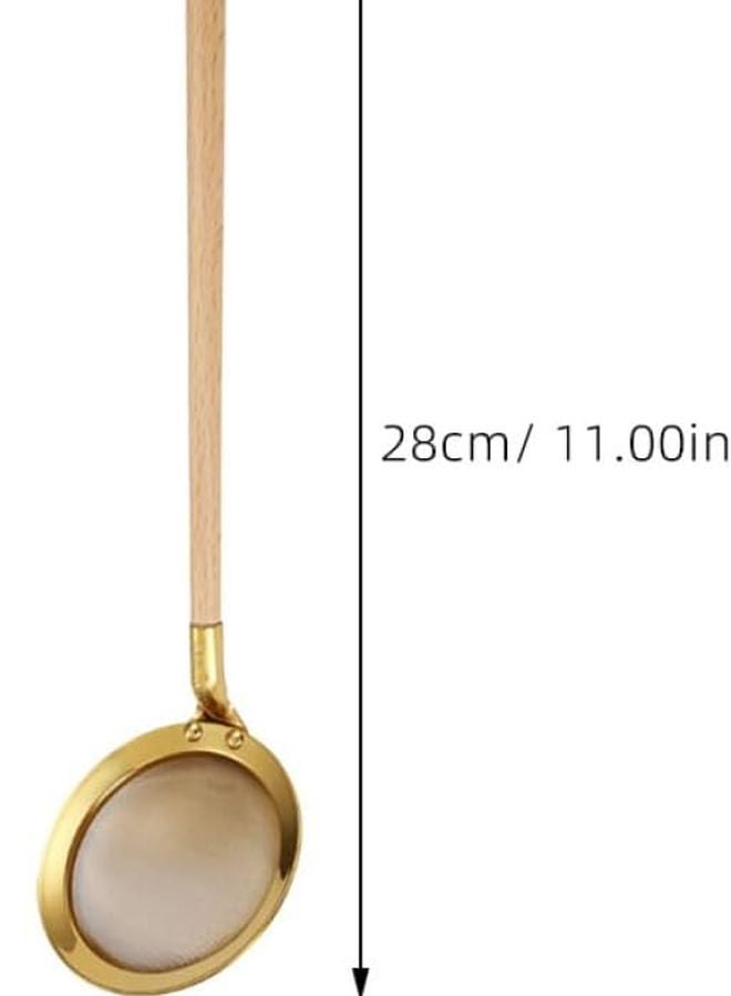 Stainless Steel Fine Mesh Skimmer With Wooden Handle For Hot Pot Cooking Oil Filter - Image 3