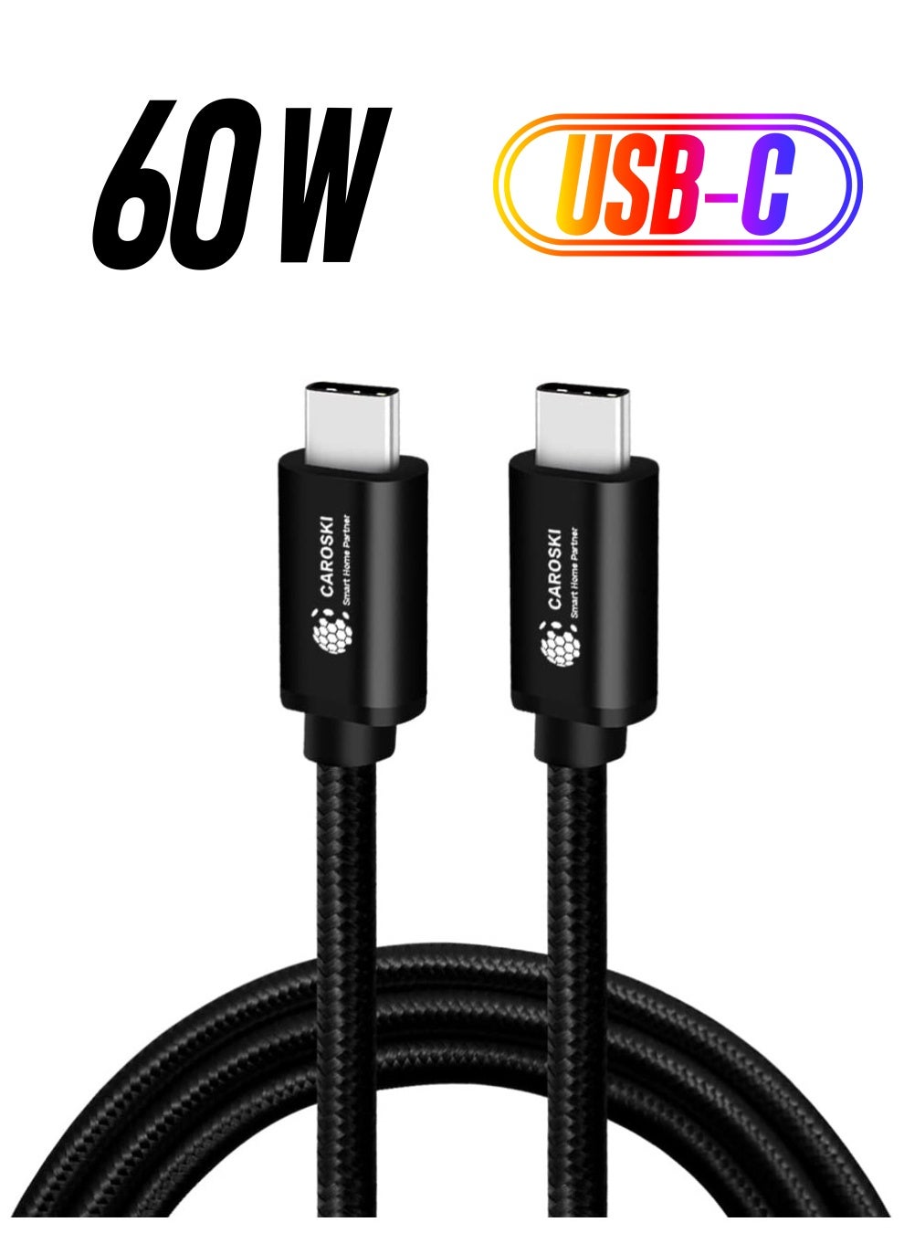 USB C to C Cable-Fast Charging iPhone Charger Cable 1.2M Power Delivery PD 20W Cable for iPhones 15 MacBook Pro, Samsung Galaxy, iPad Pro, Pixel, Xiaomi, Chromebook (Black - USB C to C)