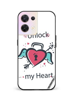 VR CREATIVE Protective Case Cover For Oppo Reno8 5G Unlock My Heart Design Multicolour  - Image 1