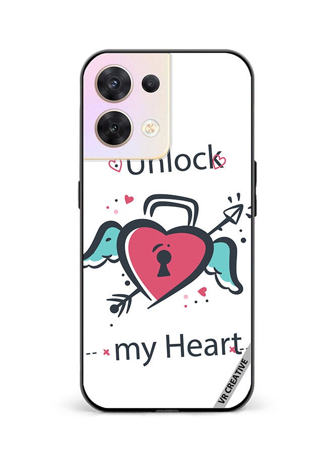 VR CREATIVE Protective Case Cover For Oppo Reno8 5G Unlock My Heart Design Multicolour  - Image 1