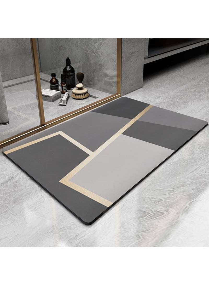 GT-Wheel Non Slip Bathroom Bath Mat Rug Diatomaceous Earth Quick Dry Water Absorbent - Image 1