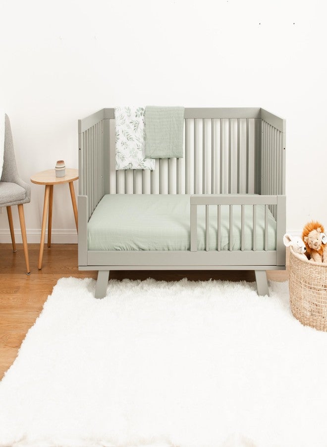 Pondering Pine Organic Muslin Fitted Crib Sheet - Organic Crib Sheet for Standard Crib and Toddler Mattresses, Soft and Breathable, Solid Sage Green, Boho Baby, 28”x52” - Image 5