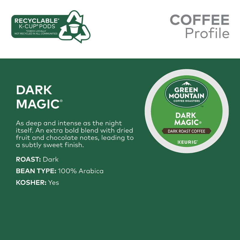 Green Mountain Coffee Roasters Dark Magic Keurig Single-Serve K-Cup Pods, Dark Roast Coffee, 72 Count - Image 4