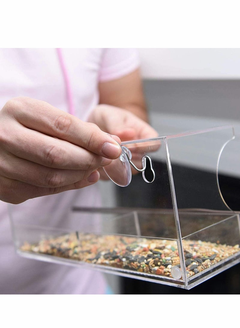 Y&D Window Bird Feeder with Strong Suction Cups and Seed Tray Birdfeeders Large Outside Hanging Birdhouse Kits Drain Holes Anti-Shock Anti-Pressure Very for Wild Birds Finch Bluebird - Image 3