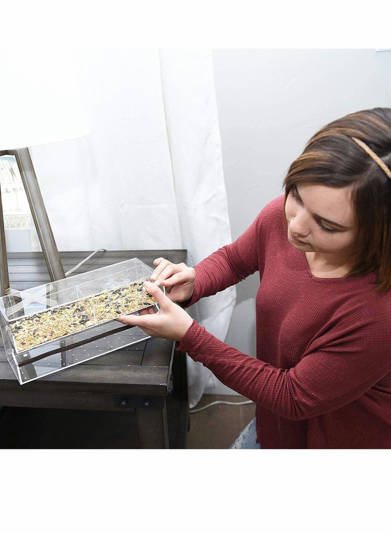 Y&D Window Bird Feeder with Strong Suction Cups and Seed Tray Birdfeeders Large Outside Hanging Birdhouse Kits Drain Holes Anti-Shock Anti-Pressure Very for Wild Birds Finch Bluebird - Image 4