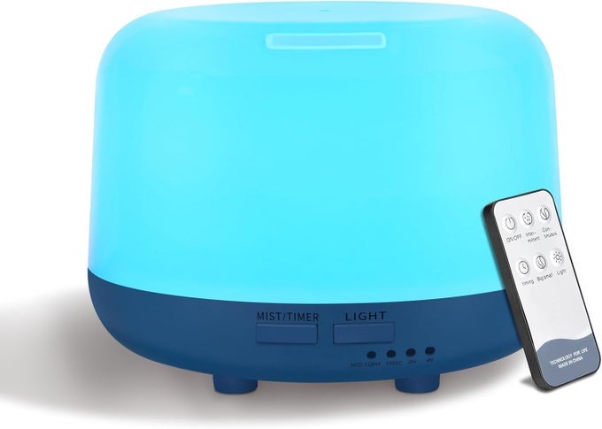 300ML ESSENTIAL OIL DIFFUSER WITH REMOTE CONTROL, 7 LED COLOR CHANGING LIGHT,ULTRASONIC COOL MIST SCENT HUMIDIFIER