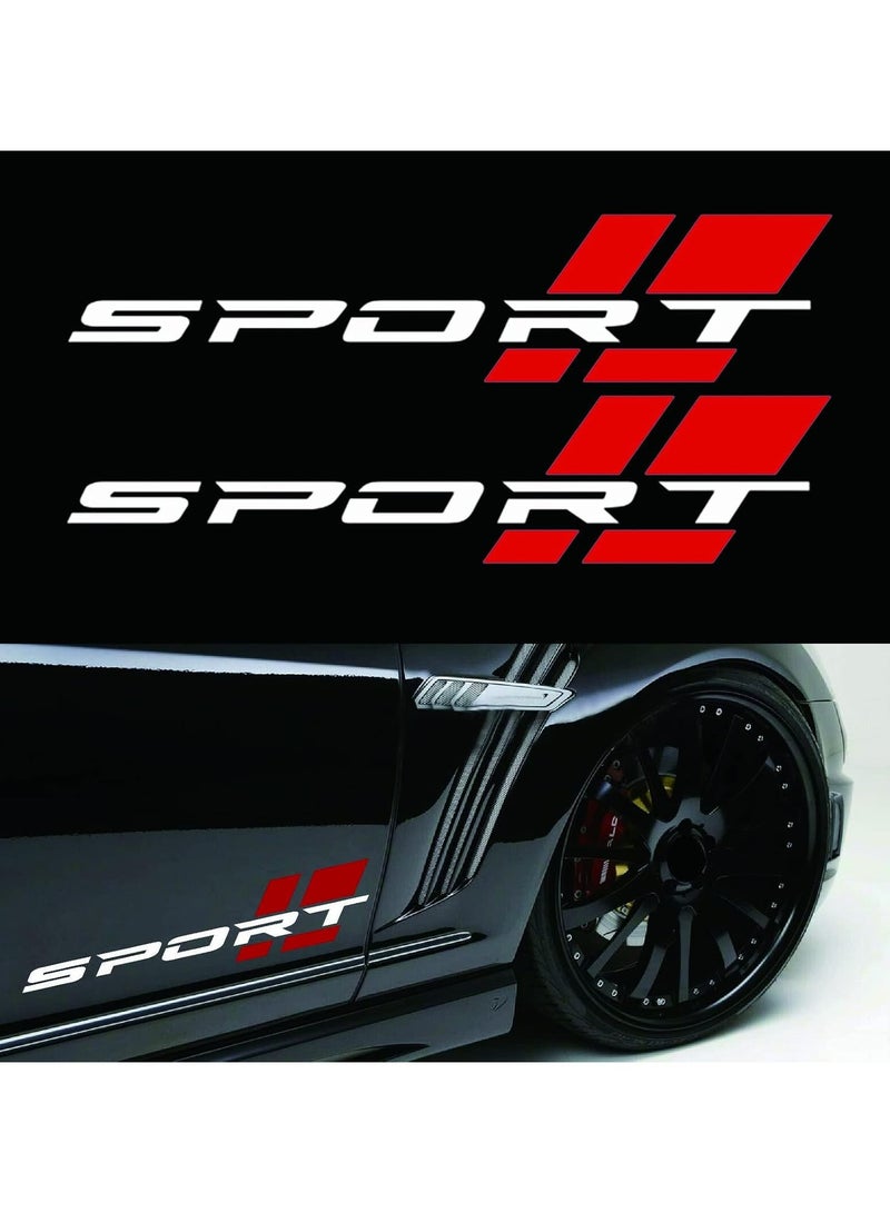 مؤسسة فكرة اليوم ملصق حروف رياضية، قطعتان مقاس 16 بوصة من الفينيل على جانب الشاحنة باللونين الأبيض والأحمر مناسب لسيارات فورد شيفروليه دودج نيسان تويوتا - Image 2