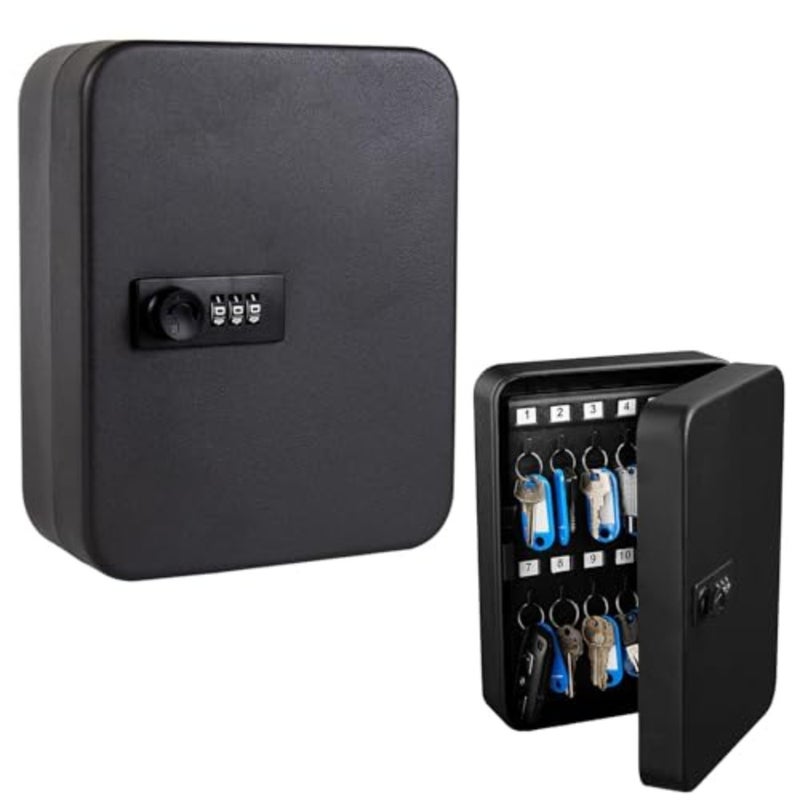 Steel Key Box, Key Cabinet Wall Mount with Code and Key Tags, Keys Storage Lock Box for Indoor Outdoor Outdoor-48 Keys Capacity. K-1-48 - Image 1
