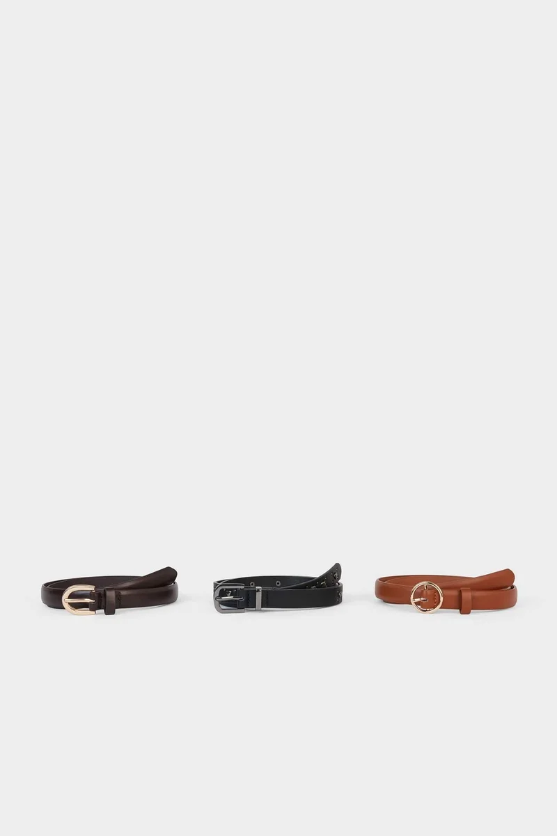 ديفاكتو Woman 3 piece Faux Leather Belt