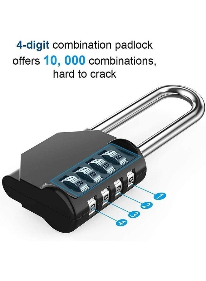 كيلا قفل مركب عالي التحمل - قفل مقاوم للعوامل الجوية، قفل قابل لإعادة الضبط، قيد بطول 2.5 بوصة، قفل مركب من سبائك الزنك مكون من 4 أرقام للسقيفة، بوابة السياج، المدرسة، صالة الألعاب الرياضية، صندوق الأدوات - عبوة من قطعتين - Image 3