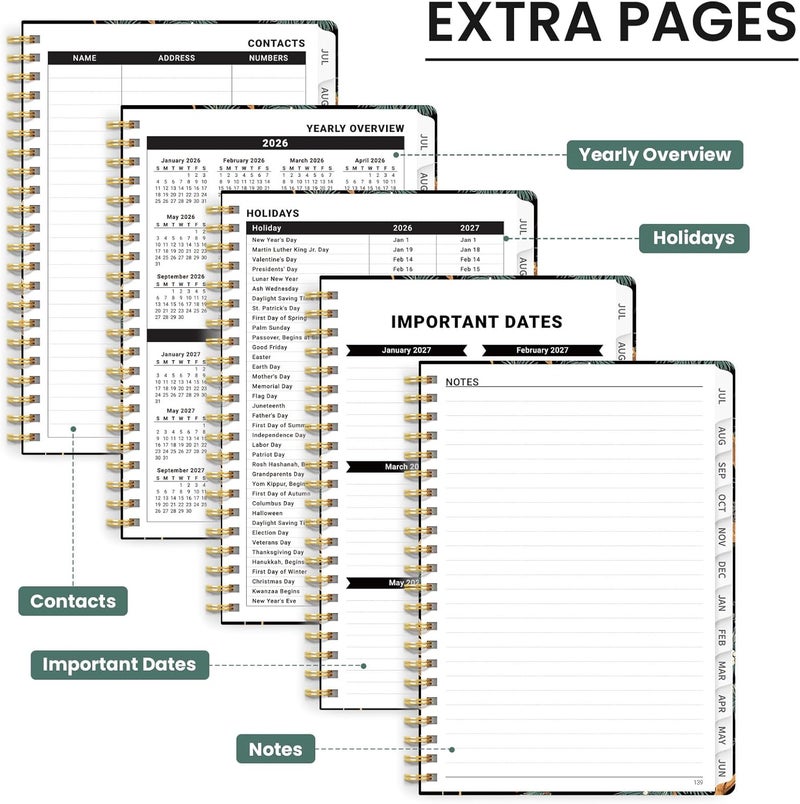 ZOTIA Planner 2026-2027, Monthly and Weekly Academic Planner July 2026 - June 2027, Hardcover Student Teacher Planning Agenda Calendar Book with Tabs, Perfect for Office School Supplies, A5 (6.3" x 8.5 - Image 5