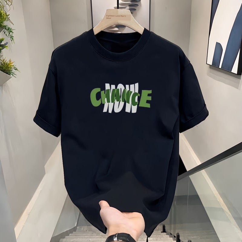 American fashion brand high street letter print pure cotton short-sleeved T-shirt men's summer new loose and versatile ins half-sleeved top - Image 1