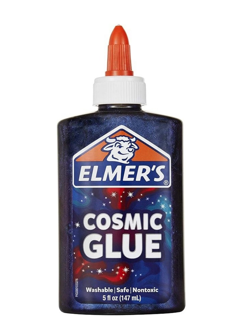 Elmer's Cosmic Glue 5oz Blue – Shimmery and Glittery Glue for Slime, Crafts, and DIY Projects, Vibrant Blue Color, Ideal for Kids, Perfect for Creative Activities - Image 1