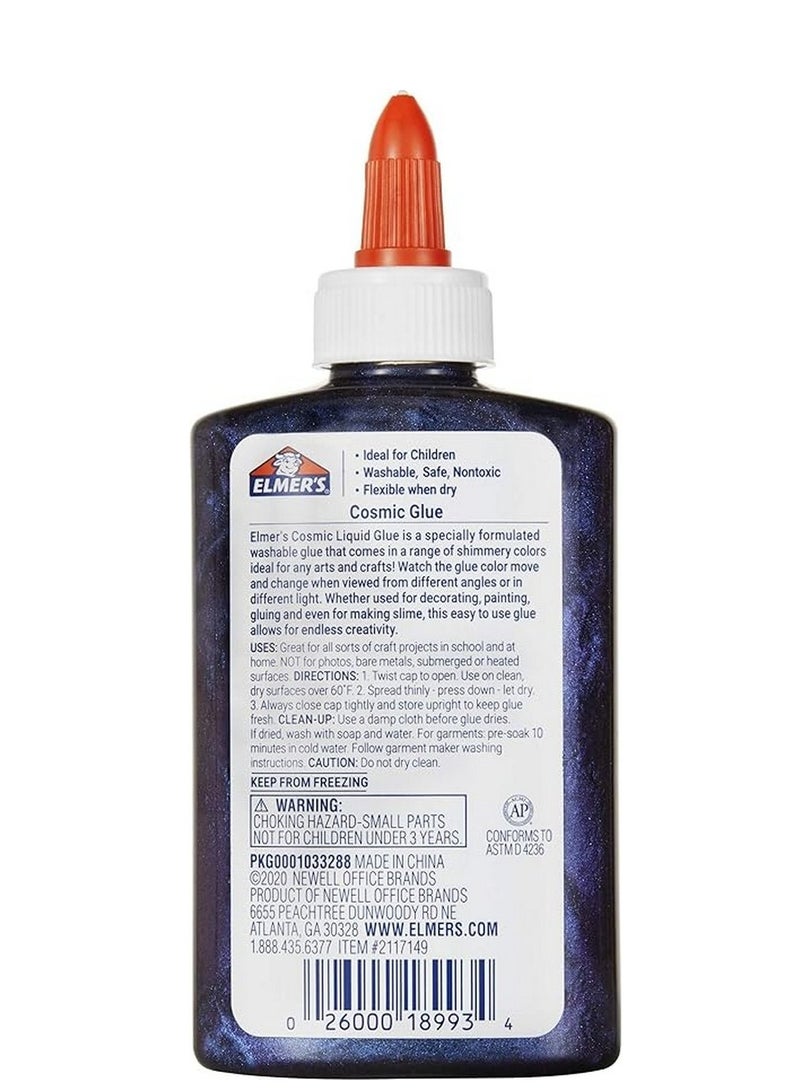 Elmer's Cosmic Glue 5oz Blue – Shimmery and Glittery Glue for Slime, Crafts, and DIY Projects, Vibrant Blue Color, Ideal for Kids, Perfect for Creative Activities - Image 2