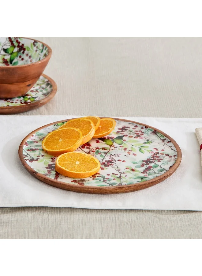 هوم بوكس Berry Wooden Plate - 27x27x1.5 cm