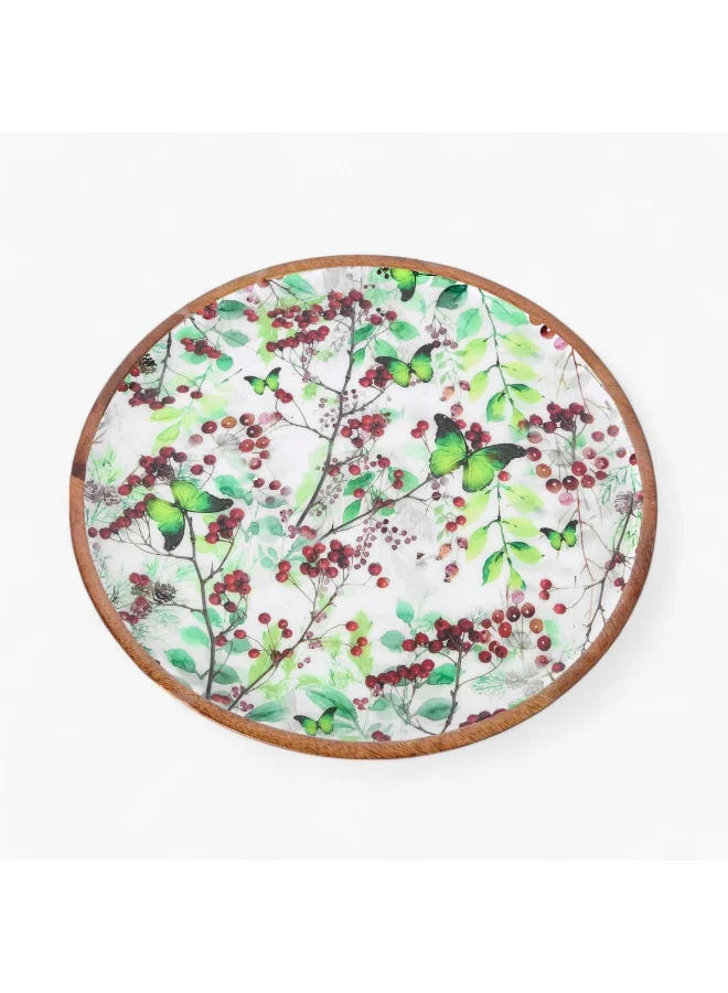هوم بوكس Berry Wooden Plate - 27x27x1.5 cm
