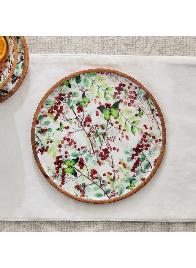 هوم بوكس Berry Wooden Plate - 27x27x1.5 cm