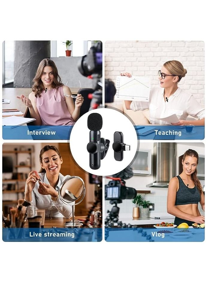 2.4G Wireless Lavalier Microphone Noise Cancelling Audio Video Recording for iPhone/iPad/Android/Xiaomi/Samsung Live Game Mic - Image 2