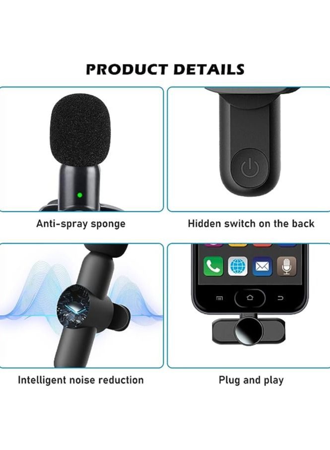 2.4G Wireless Lavalier Microphone Noise Cancelling Audio Video Recording for iPhone/iPad/Android/Xiaomi/Samsung Live Game Mic - Image 5