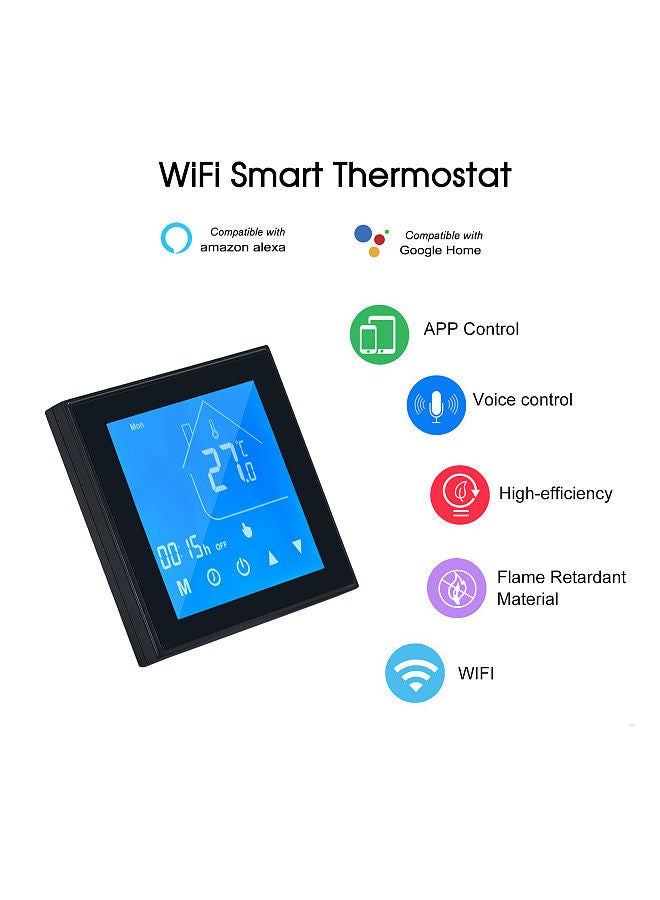 Tuya Zigbee Smart Thermostat Temperature Controller LCD Display Week Programmable for Water Heating Tuya APP Control Compatible with Alexa Google Home