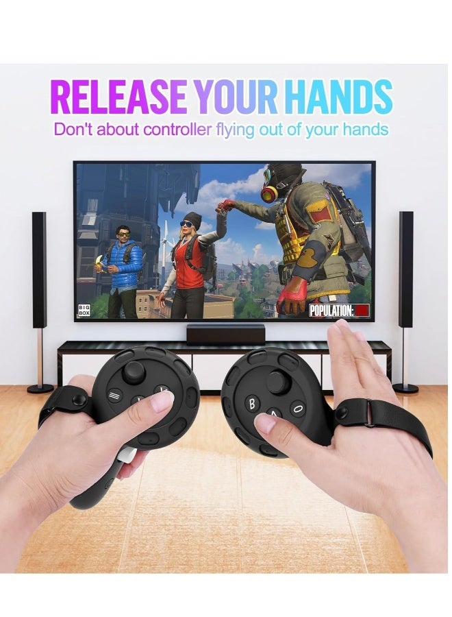 مجموعة غطاء سيليكون متوافقة مع ملحقات Oculus/Meta Quest 3 VR، غطاء واقي يشمل قبضة وحدة التحكم، الغلاف الأمامي، غطاء سماعة الرأس، وواقي عدسة الوجه. - Image 3