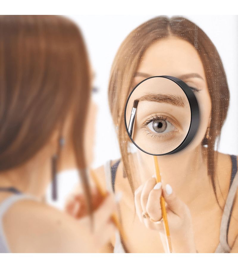 مرآة محمولة بزوم 80 مرة بيضاء للمكياج والعناية بالبشرة والسفر - Image 4