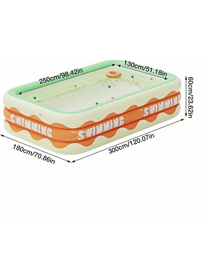 GGEROU Inflatable Swimming Pool,Family Sized Inflatable Pool, Easy Setup Inflatable Pool,Inflatable Castle Water Park,Summer Water Party (3Meters)  - Image 2