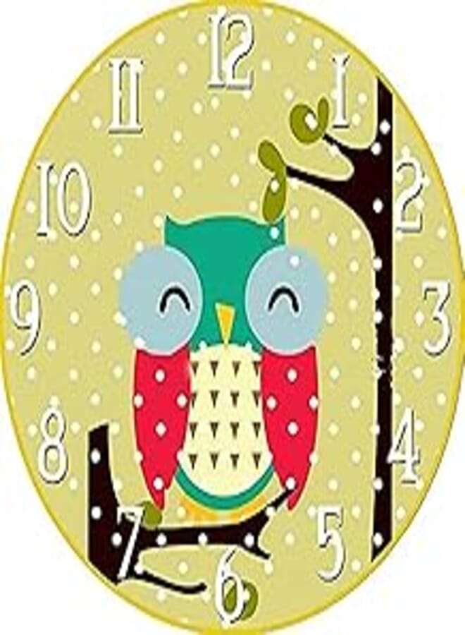 Children Novelty Mascot Owl Wall Clock 3D DIY Wall Sticker Cartoon Bird Style Real Clocks Home Decor Boy Girl's Gift
