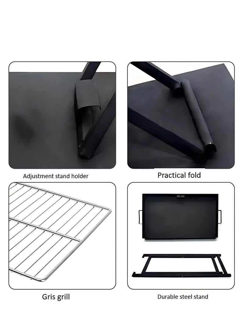 Portable Grill Camping Barbecue X-Shape Grilling BBQ Charcoal