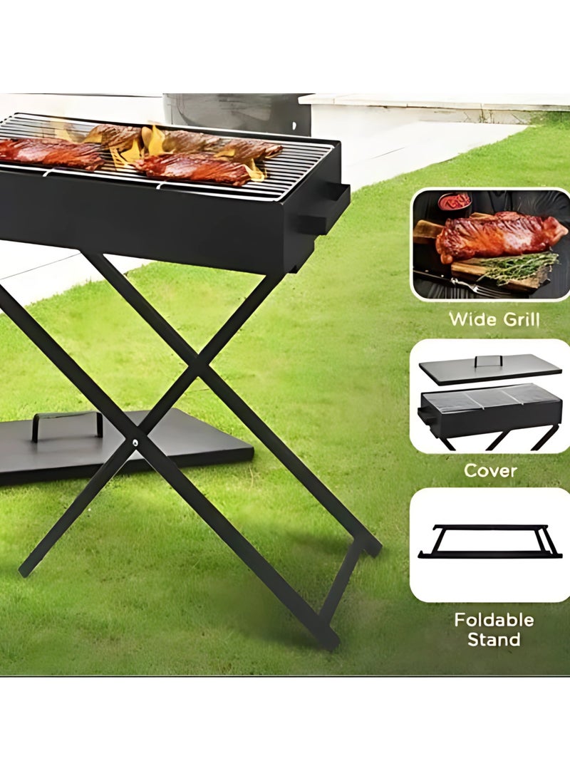 Portable Grill Camping Barbecue X-Shape Grilling BBQ Charcoal