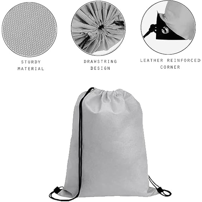 rayihni Unisex Drawstring Gym Bags String Swimming Bag Trainer Bags Personalised Drawstring Bag Suitable for Sports School Kids PE Gym Travel Swimming and Various Activities 2 Grey - Image 3