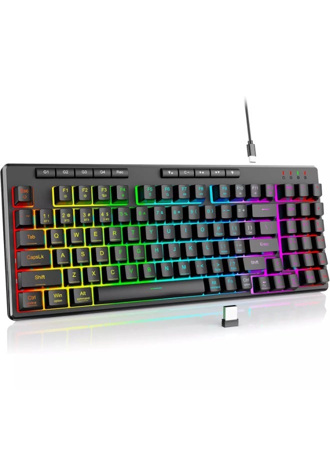 ريدراجون لوحة مفاتيح ألعاب سلكية K517 VARO Pro ثلاثية الأوضاع، لاسلكية، بلوتوث، إضاءة خلفية RGB، إحساس ميكانيكي مع 4 مفاتيح ماكرو، لوحة أرقام، بطارية 4000 مللي أمبير/ساعة - Image 3