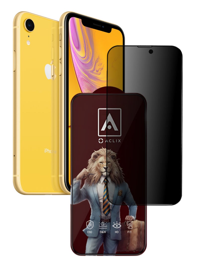ACLIX Antistatic ESD Dustproof Premium Quality High Definition Anti-Spy Privacy Tempered Glass Screen Protector Designed For  iPhone XR - Image 1