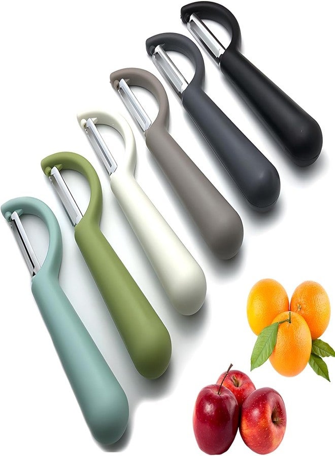 Trez Treamer 6-Pack Vegetable Peeler for Kitchen，Y Peeler Stainless Steel Potato Peeler Set for Apple Veggie Carrot Fruit Zucchini Cucumber Safe Peelers Bulk with Non-Slip Handle (P) - Image 1