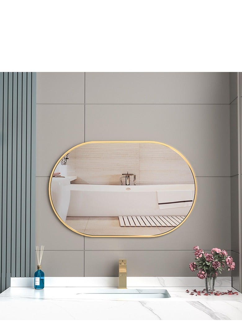 Golden Wall Mirror Full Length Mirror Self Adhesive Mirror Full Body Mirror Wall-Mounted Bathroom Mirror Modern Large Hanging Dressing Mirror for Bedroom, Living Room(50*83cm)  - Image 2