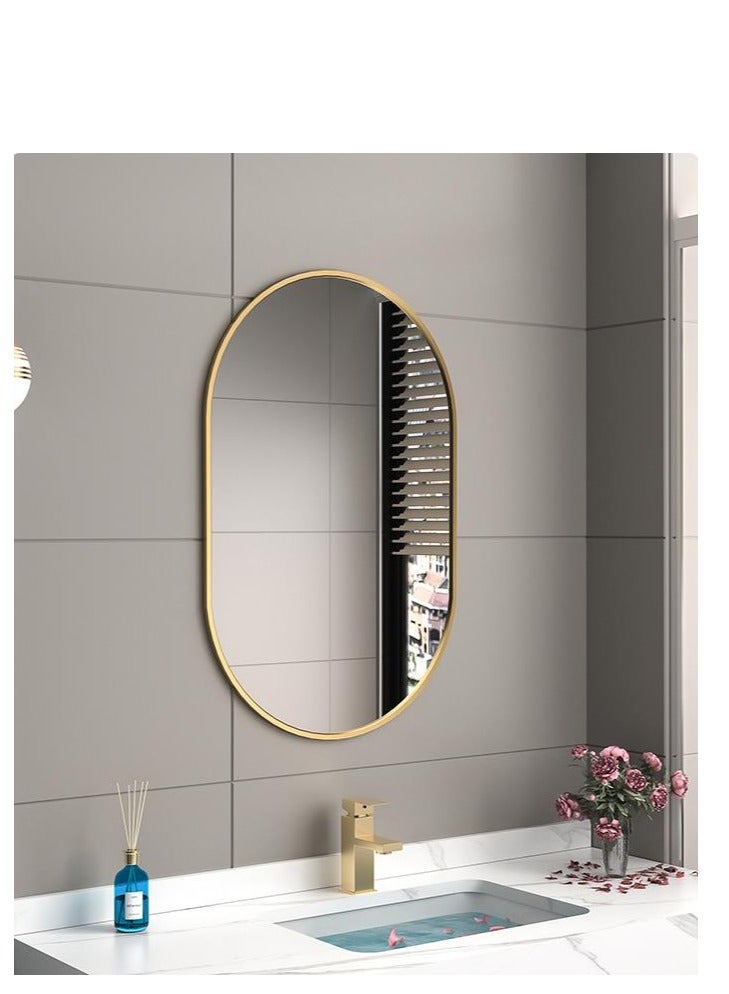 Golden Wall Mirror Full Length Mirror Self Adhesive Mirror Full Body Mirror Wall-Mounted Bathroom Mirror Modern Large Hanging Dressing Mirror for Bedroom, Living Room(50*83cm)  - Image 1