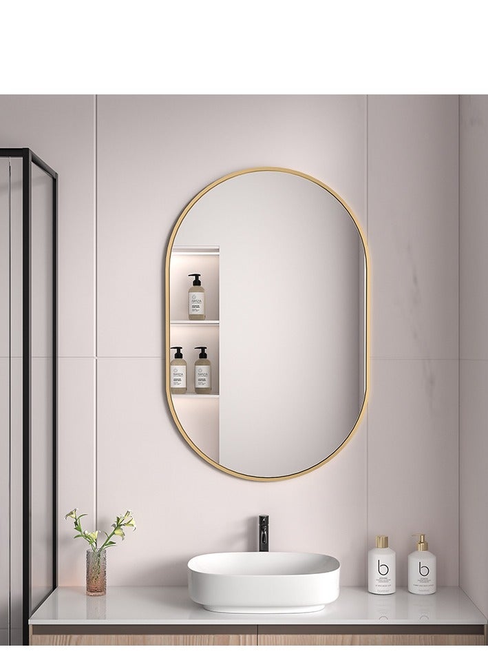 Golden Wall Mirror Full Length Mirror Self Adhesive Mirror Full Body Mirror Wall-Mounted Bathroom Mirror Modern Large Hanging Dressing Mirror for Bedroom, Living Room(50*83cm)  - Image 4