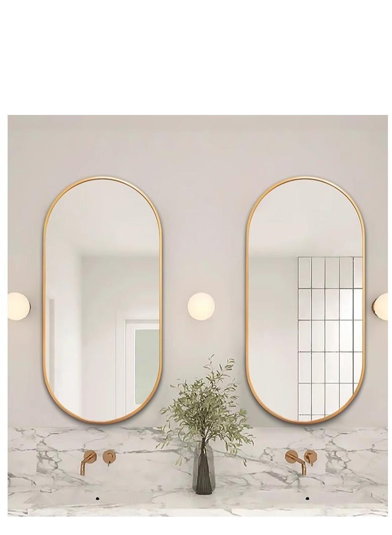 Golden Wall Mirror Full Length Mirror Self Adhesive Mirror Full Body Mirror Wall-Mounted Bathroom Mirror Modern Large Hanging Dressing Mirror for Bedroom, Living Room(50*83cm)  - Image 5