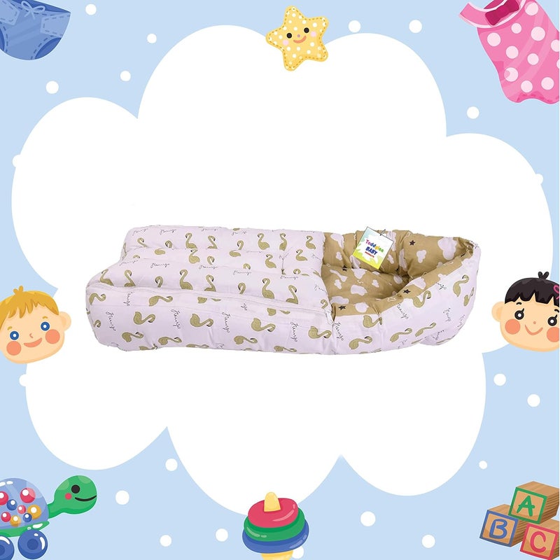 Toddylon Flat Bed Baby Bed New Born Baby Bedding Set Mattress | Bag | Mosquito Net | Cotton | Baby Bed | Infants | Essentials (0-6 Months) (2PCS Set) - Image 4
