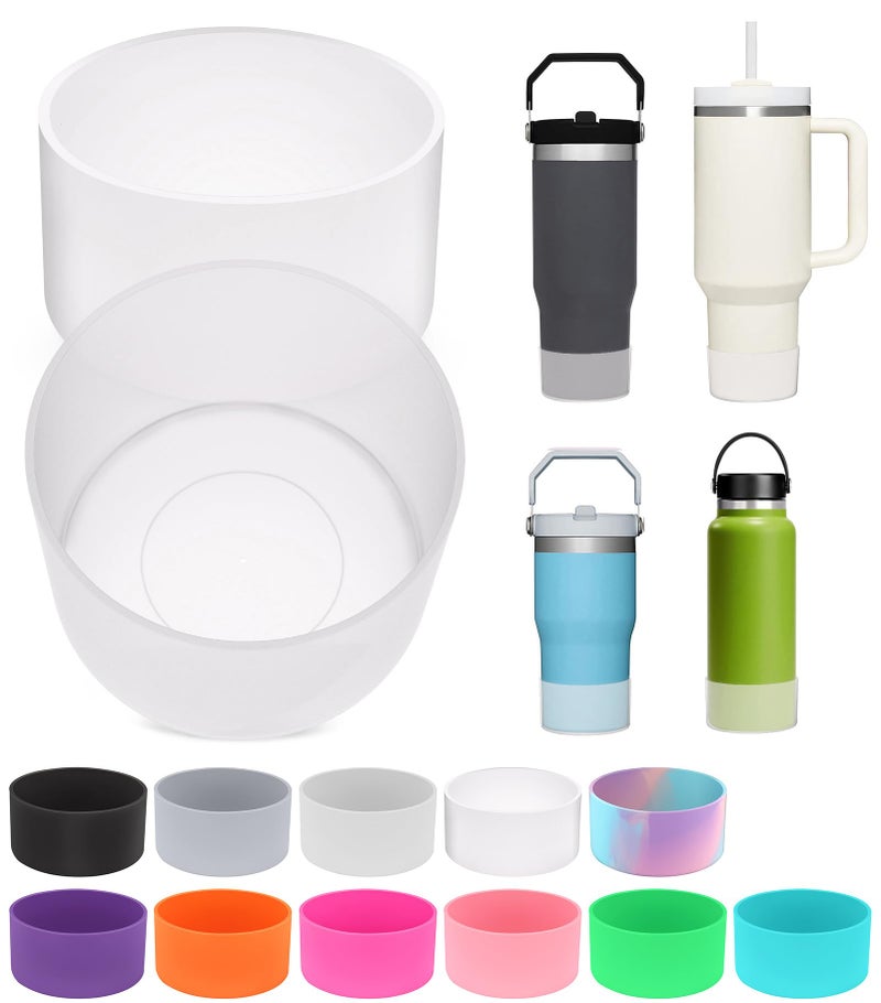 PICcircuit 2PCS for Stanley Boot, Silicone Bottom for Quencher Adventure 40oz 30oz IceFlow 20oz 30oz Bottle&for Hydroflask Tumbler 12-24oz for Stanley Cup Accessories Avoid Scratches&Noise - Image 1