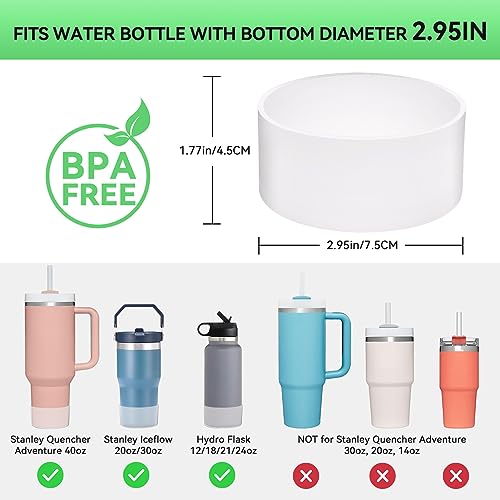 PICcircuit 2PCS for Stanley Boot, Silicone Bottom for Quencher Adventure 40oz 30oz IceFlow 20oz 30oz Bottle&for Hydroflask Tumbler 12-24oz for Stanley Cup Accessories Avoid Scratches&Noise - Image 2